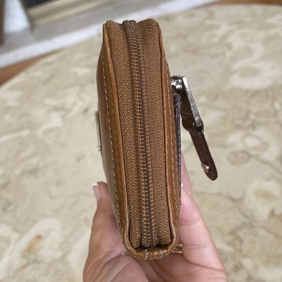 Tignanello Pebbled Leather Zip Around Accordion Wallet Clutch ID CARD Coin Zip - Picture 6 of 14